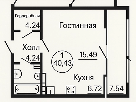 Черно-белый дизайн интерьера маленькой квартиры-студии
